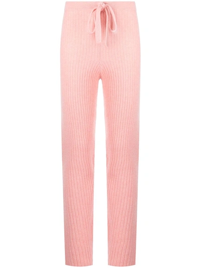 The Elder Statesman Soft-rib Cashmere Leggings In Pink