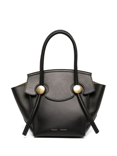 Proenza Schouler Pipe Leather Top-handle Tote Bag In Black