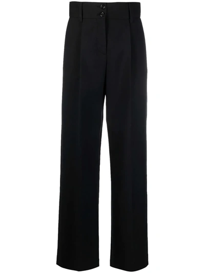 See By Chloé High-waisted Straight-leg Trousers In Blau