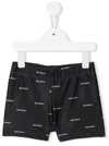 Balmain Teen Logo Print Swimming Trunks In Black