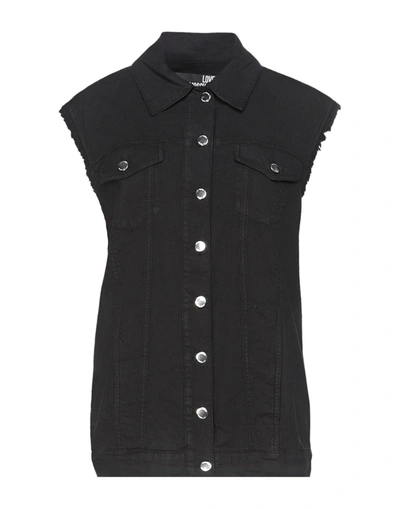 Love Moschino Denim Outerwear In Black