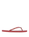 Emporio Armani Toe Strap Sandals In Red