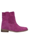 Gisel Moire Ankle Boots In Mauve
