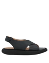 Paloma Barceló Crossover-strap Leather Sandals In Black