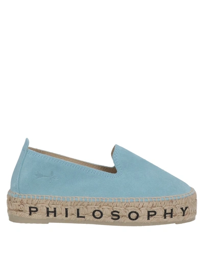 Philosophy Di Lorenzo Serafini Per Manebí Embroidered Denim Espadrilles In Sky Blue