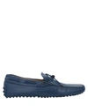 Tod's Man Loafers Navy Size 8.5 Soft Leather In Blue