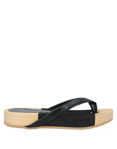Eqüitare Toe Strap Sandals In Black