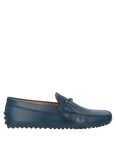 Tod's Man Loafers Blue Size 8.5 Soft Leather