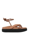 Eqüitare Toe Strap Sandals In Beige