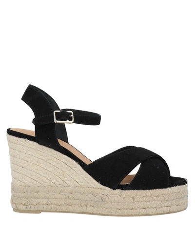 CASTAÃ±ER CASTAÑER WOMAN ESPADRILLES BLACK SIZE 6.5 LEATHER,11998812AM 15