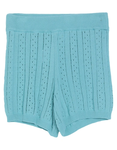 Vicolo Woman Shorts & Bermuda Shorts Turquoise Size M Cotton In Blue