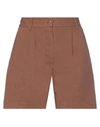 Merci .., Woman Shorts & Bermuda Shorts Brown Size Xs Cotton, Elastane