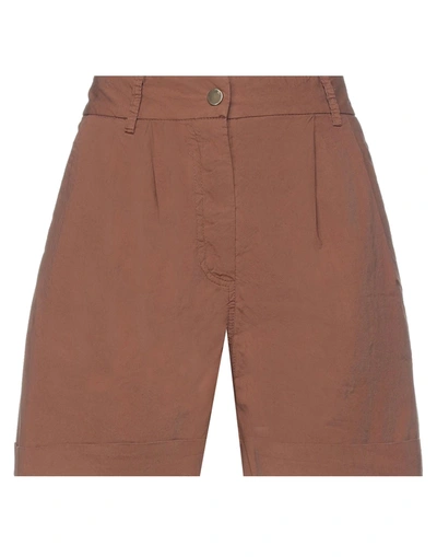 Merci .., Woman Shorts & Bermuda Shorts Brown Size Xs Cotton, Elastane In Brown