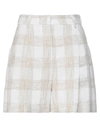 Manila Grace Woman Shorts & Bermuda Shorts White Size 4 Cotton, Linen, Polyamide, Viscose, Synthetic In White