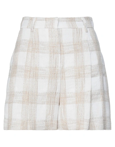 Manila Grace Woman Shorts & Bermuda Shorts White Size 4 Cotton, Linen, Polyamide, Viscose, Synthetic