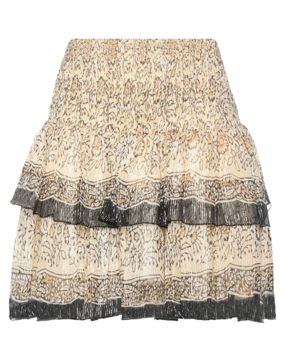 Mes Demoiselles Smocked Waist Tiered Skirt In Yellow