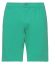 2 Men Man Shorts & Bermuda Shorts Green Size 33 Cotton, Elastane In Green