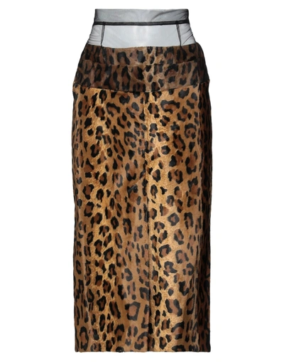 Act Ndegree1 Midi Skirts In Camel