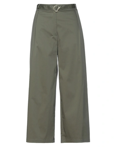 Patrizia Pepe Cropped Pants In Military Green
