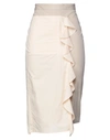 HACHE HACHE WOMAN MIDI SKIRT BEIGE SIZE 8 COTTON, ELASTANE,13629835OW 4