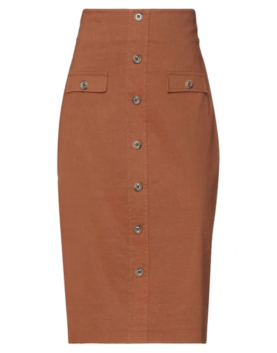 Pinko Midi Skirts In Brown