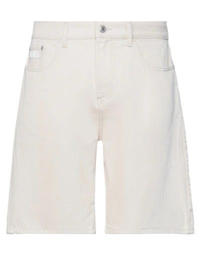 Gcds Denim Shorts In Beige