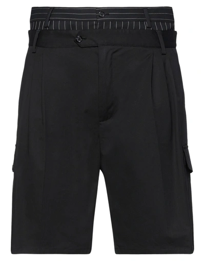 Dolce & Gabbana Man Shorts & Bermuda Shorts Black Size 40 Cotton, Virgin Wool, Elastane