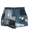 Dolce & Gabbana Distressed Patchwork Denim Shorts In Blue