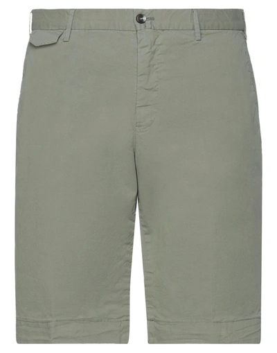 Pt Torino Man Shorts & Bermuda Shorts Sage Green Size 38 Cotton, Elastane In Sage Green