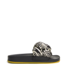 La Doublej Treccia Embroidered Slides In Fauve