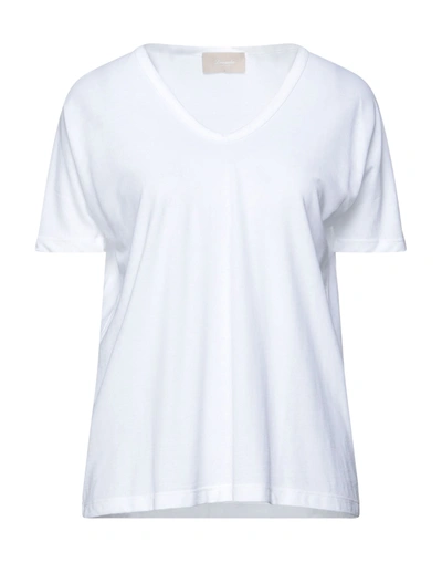 Drumohr Woman T-shirt White Size L Cotton