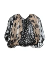 Dolce & Gabbana Polka-dot Silk Organza Blouse In Beige