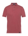 Drumohr Polo Shirts In Brick Red