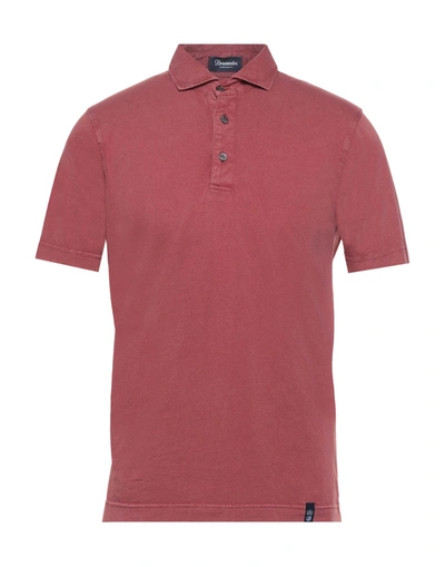 Drumohr Polo Shirts In Brick Red