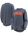 PRESSBOX WOMEN'S NAVY AUBURN TIGERS VINTAGE-LIKE WASH PULLOVER SWEATSHIRT