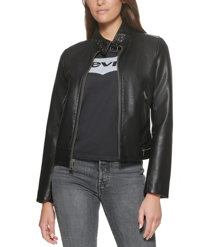 Levi's Faux-leather Moto Racer Jacket In Black