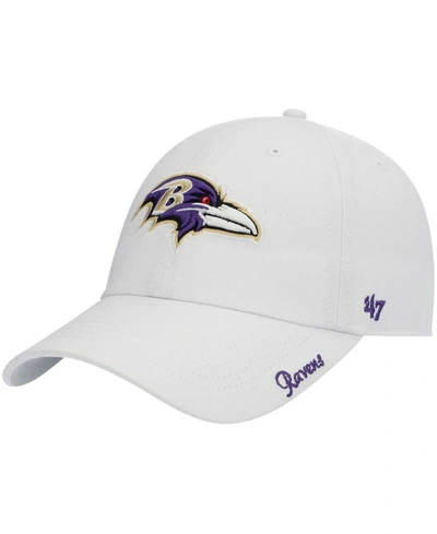 47 Brand Women's White Baltimore Ravens Miata Clean Up Logo Adjustable Hat