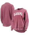 Pressbox Women's Crimson Alabama Crimson Tide Vintage-like Wash Pullover Sweatshirt In Crimson
