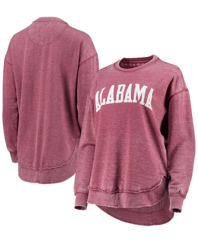 PRESSBOX WOMEN'S CRIMSON ALABAMA CRIMSON TIDE VINTAGE-LIKE WASH PULLOVER SWEATSHIRT