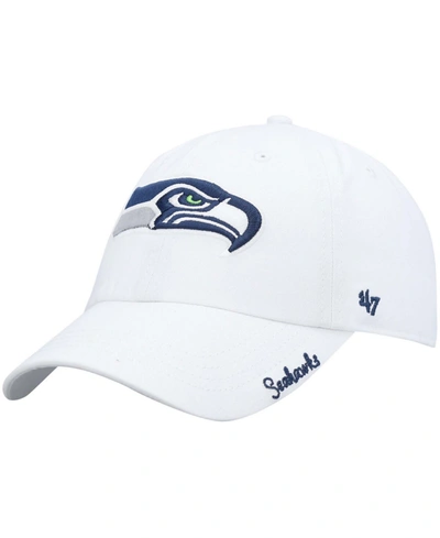 47 Brand Women's White Seattle Seahawks Miata Clean Up Logo Adjustable Hat