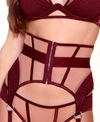 Hauty Women's Chya Quilted And Mesh Underwire Soft Cup Teddy With Big O Ring And Center Front Hook And Eye In Red