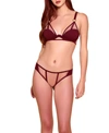 Hauty Women's Chya Quilted And Mesh Underwire Soft Cup Bra Set With Big O Ring Details And Matching Hipste In Red