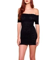 Hauty Women's Rayanne Seamless Off Shoulder Chemise With Heart Patterns In Black