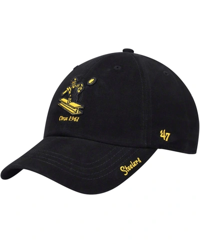 47 Brand Women's Black Pittsburgh Steelers Miata Clean Up Legacy Adjustable Hat