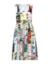 Dolce & Gabbana Shirred Patchwork-effect Printed Cotton-poplin Midi Dress In White