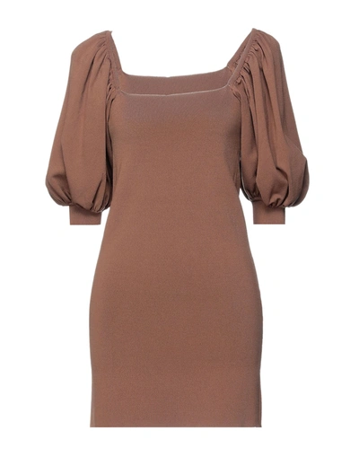 Semicouture Short Dresses In Brown