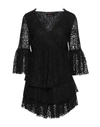 GIULIA N GIULIA N WOMAN SHORT DRESS BLACK SIZE XS POLYAMIDE, COTTON,15160529FM 4