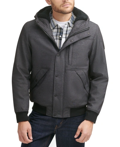Levi's Men's Soft Shell Sherpa Lined Hooded Jacket In Gray