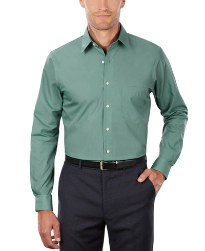 Van Heusen Men's Classic-fit Point Collar Poplin Dress Shirt In Ocean Mist