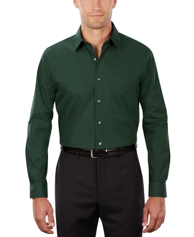 Van Heusen Men's Classic-fit Point Collar Poplin Dress Shirt In Pvh Leaf